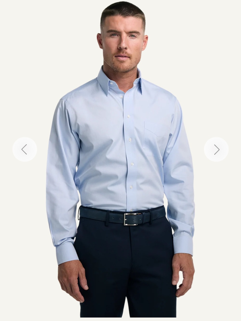 Paul Fredrick Light Blue Men's Dress Shirt - Long Sleeve
